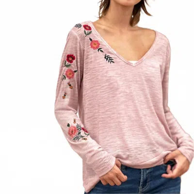 Billy T Flower Tee Top In Pink