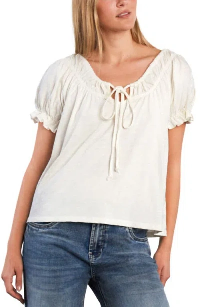 Billy T Gathered Cotton Peasant T-shirt In White