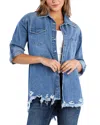 Billy T Heart Pocket Denim Button-up Shirt In Vintage Denim
