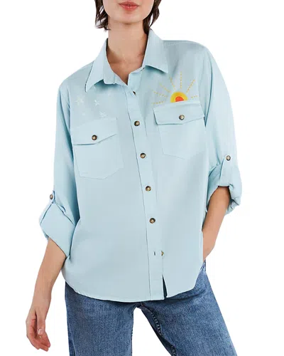 Billy T Hello Sunshine Embroidered Button-up Shirt