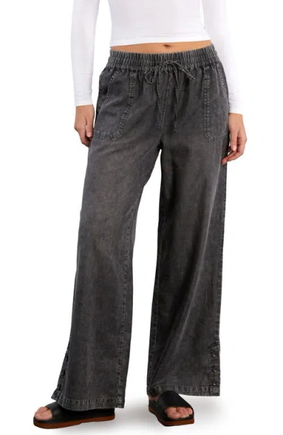 Billy T Hero High Waist Wide Leg Pants In Gray