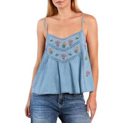 Billy T Honeysuckle Embroidered Camisole In Blue