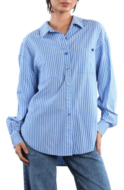 Billy T I Love It Stripe Shirt In Blue Cabana Stripe