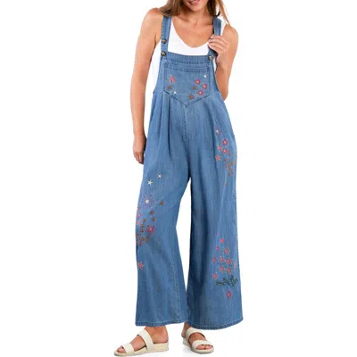 Billy T In Full Bloom Denim Overalls In Blue