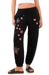 Billy T In Full Bloom Embroidered Joggers In Black