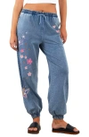Billy T In Full Bloom Embroidered Joggers In Blue