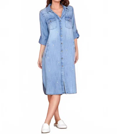 Billy T Little Star Dress In Denim In Blue