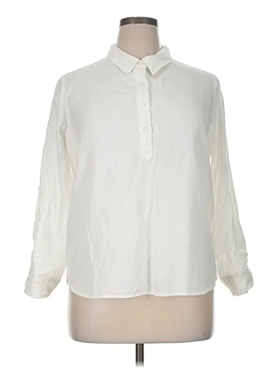 Pre-owned Billy T Long Sleeve Blouse In White