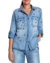 BILLY T LOVE WING EMBROIDERED DENIM SHIRT