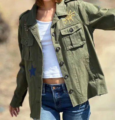 Billy T Lucky Me Jacket In Olive Green