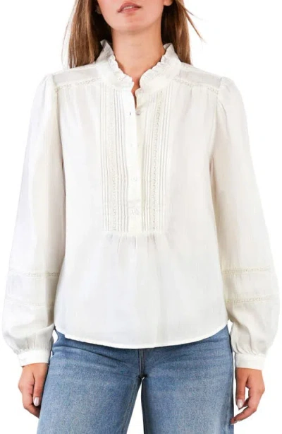 Billy T Lulu Ruffle & Lace Shirt In Neutral