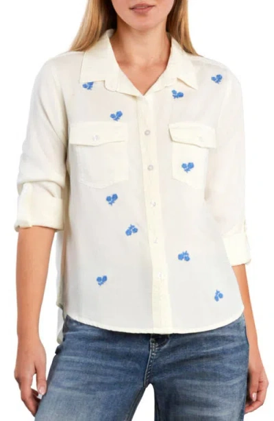 Billy T Moonlit Meadow Button-up Shirt In White