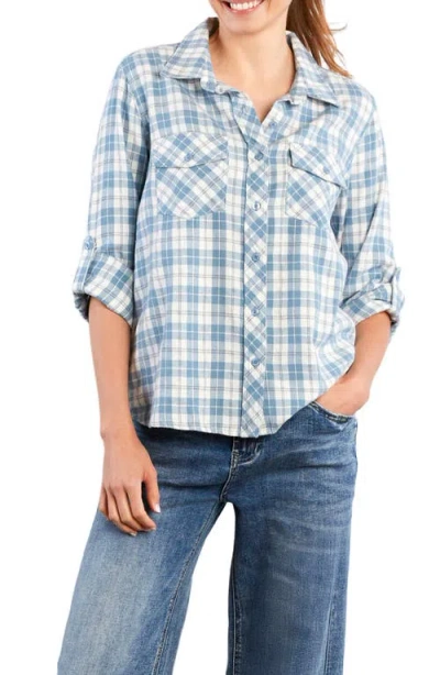 Billy T Over The Moon Oversize Cotton Flannel Button-up Shirt In Blue
