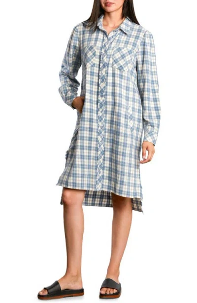 Billy T Plaid Long Sleeve Shirtdress In Multi