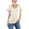 Billy T Rosey Frill Sleeve T-shirt In Iced Latte