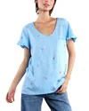 Billy T Rosey Frill Sleeve T-shirt In Dutch Canal