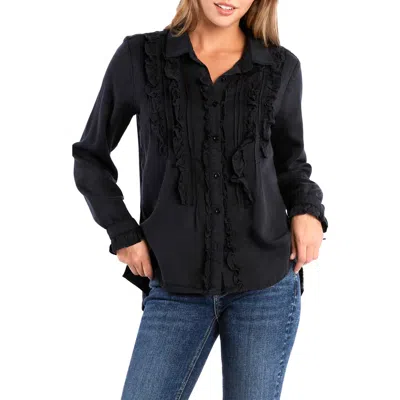 Billy T Ruffle Tuxedo Shirt In Ink