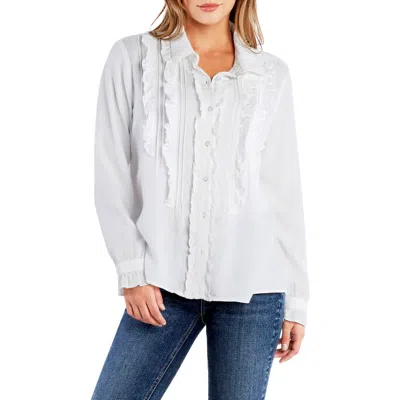 Billy T Ruffle Tuxedo Shirt In White