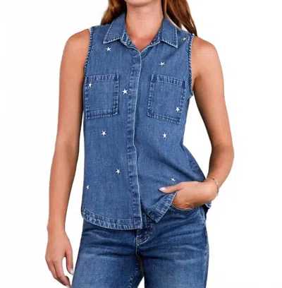 Billy T Scarlett Sleeveless Shirt In Denim In Blue