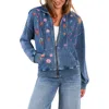 Billy T Sketchbook Embroidered Zip-up Graphic Hoodie In Blue