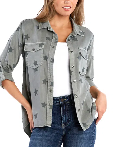 Billy T Star Print Shirt In Big Army Star
