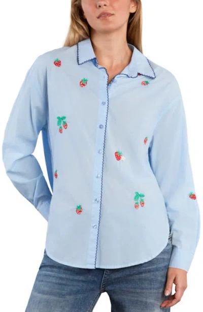 Billy T Strawberry Kisses Button-up Shirt In Blue