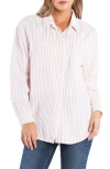 Billy T Stripe Linen Blend Button-up Shirt In Red Stripes