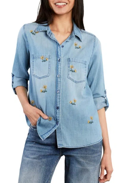 Billy T Sunny Ditsy Floral Embroidered Button-up Shirt In Multi