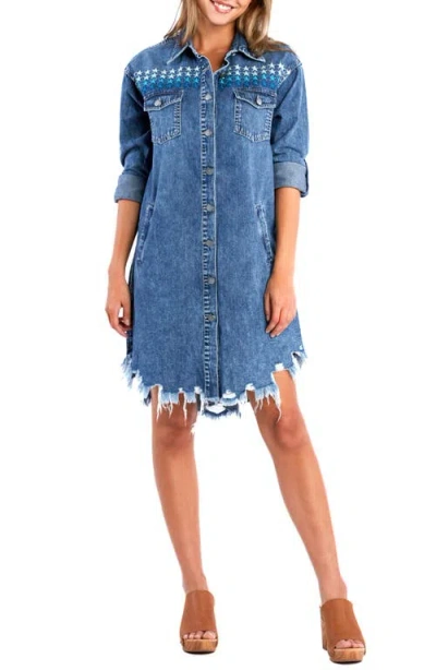 BILLY T BILLY T SUPERSTAR DISTRESSED DENIM SHIRTDRESS