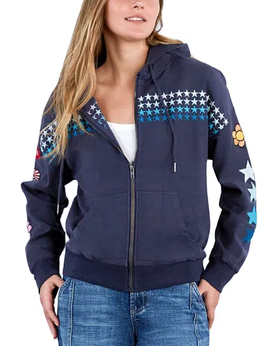 Billy T Superstar Embroidered Hoodie In Blue Combo
