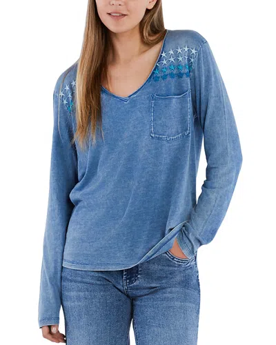 Billy T Superstar Embroidered Tee In Blue Combo