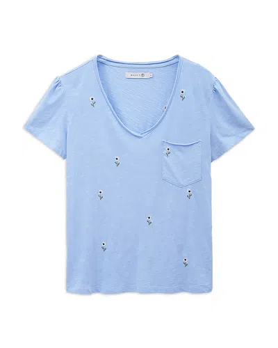 Billy T Sweet Embroidered Puff Shoulder T-shirt In Blue