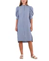 Billy T Sweet Puffed Sleeve Dress In Blue
