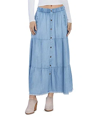 Billy T Tiered Maxi Skirt In Blue