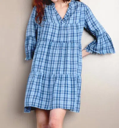Billy T Weekend Dress In Blue Scotch Plaid