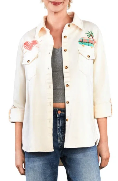 Billy T Weekend Warrior Embroidered Button-up Shirt In Orange