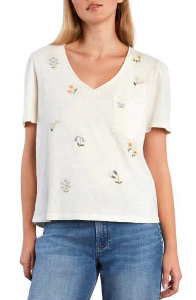 Billy T Wild Meadow Embroidered Puff Sleeve Cotton T-shirt In Multi