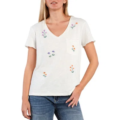 Billy T Wildfloral Embroidered T-shirt In White
