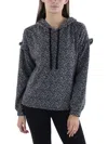 Billy T Womens Ruffled Long Sleeve Hoodie In Multi