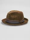 Biltmore Faux Suede Fedora In Brown