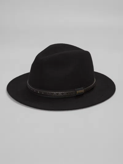 Biltmore Layered Band Wool Safari Hat In Black