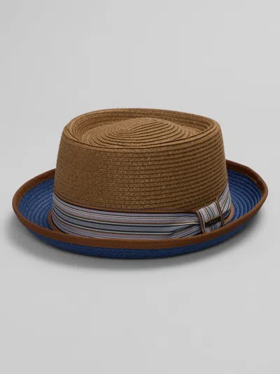Biltmore Striped Band Pork Pie Hat In Brown