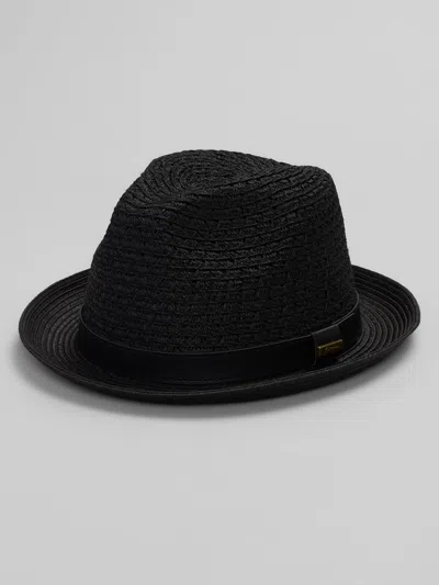 Biltmore Vegan Band Vented Fedora Hat In Black