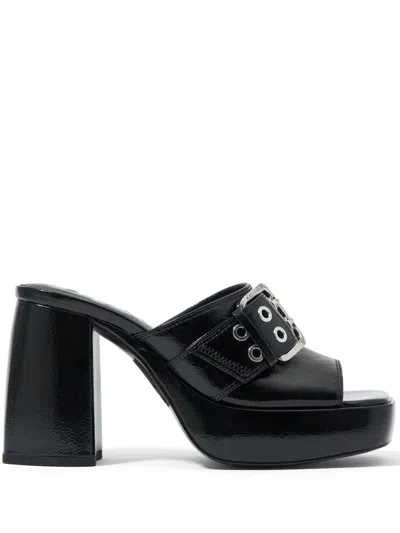 Bimba Y Lola 100mm Leather Mules In Black