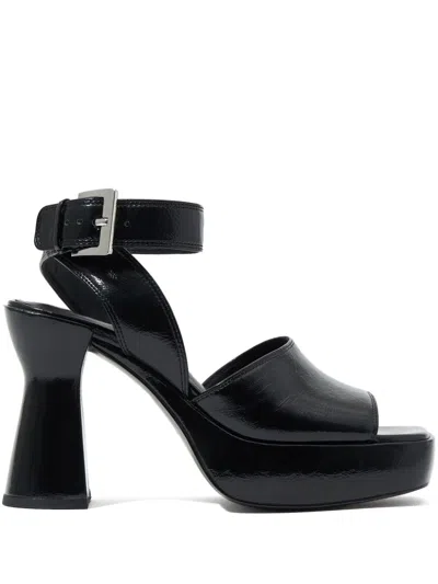 Bimba Y Lola 100mm Leather Sandals In Black