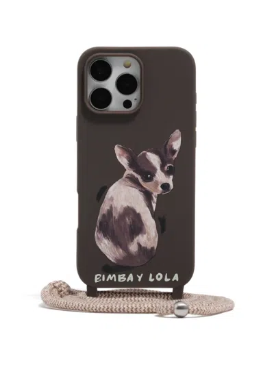 Bimba Y Lola 치와와 프린트 아이폰 16 프로 맥스 케이스 In Brown