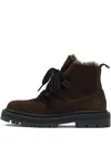 Bimba Y Lola 35mm Lace-up Leather Boots In Brown