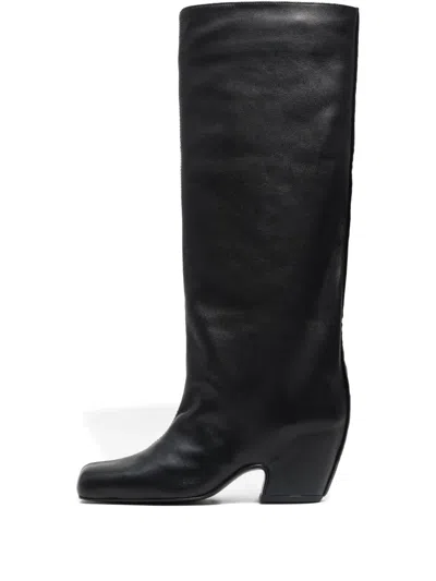 Bimba Y Lola 55mm Square-toe Leather Boots In Black