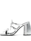 Bimba Y Lola 95mm Bow-detail Heeled Sandals In Silver
