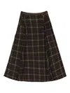 Bimba Y Lola A-line Checked Skirt In Green
